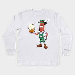Oktoberfest Sausage With Beer Kids Long Sleeve T-Shirt